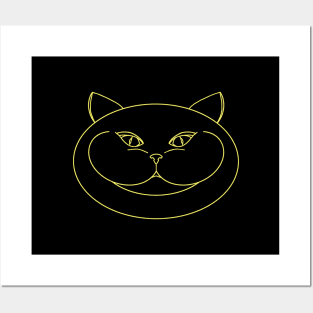 Smiley cat.Yellow Posters and Art